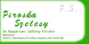 piroska szelesy business card